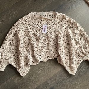NWT Jessica Simpson Crochet Cropped Poncho